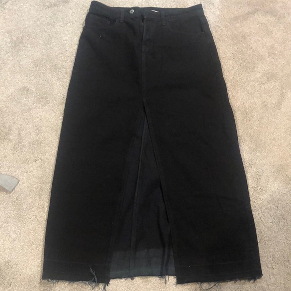 Like new urban outfitters BDG black denim maxi skirt slit two waist option M - Picture 1 of 9